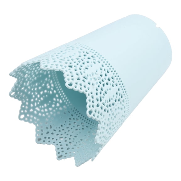 Flower pot Plastic Hollow Flower Holder Crown Lace Pierced Flower Vase Storage Blue Smile Home