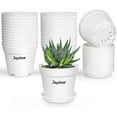 thumbnail image 1 of Jaydear Flower pots： 28 Pack 4 inch Small Plant Pots, Plastic Planters with Drainage Holes, 1 of 5
