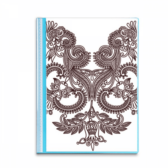 Flower s Symmetry Art Grain Outline Book Sheet Protectors Portfolio Binder Folder