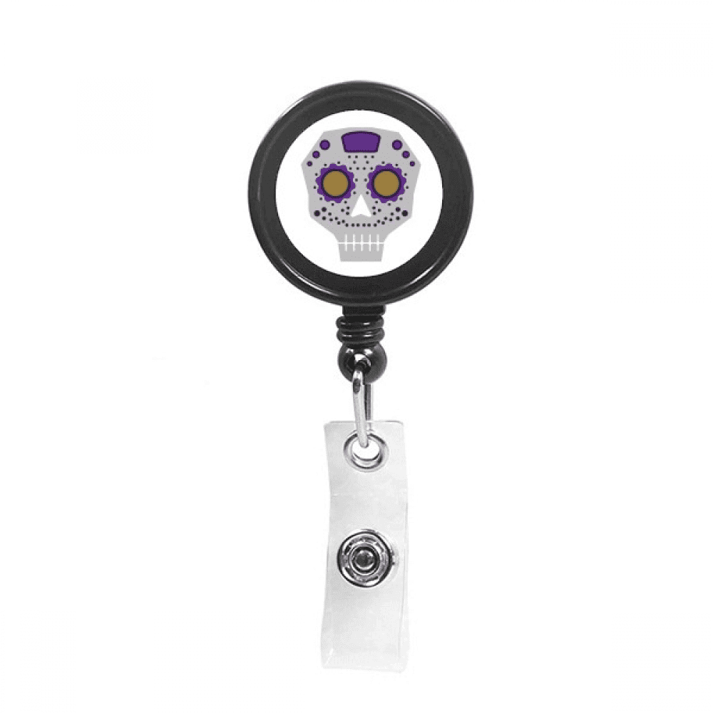 Flower-shaped Purple Eyes l Culture Illustration Retractable Keychain Badge Holder ID Badge