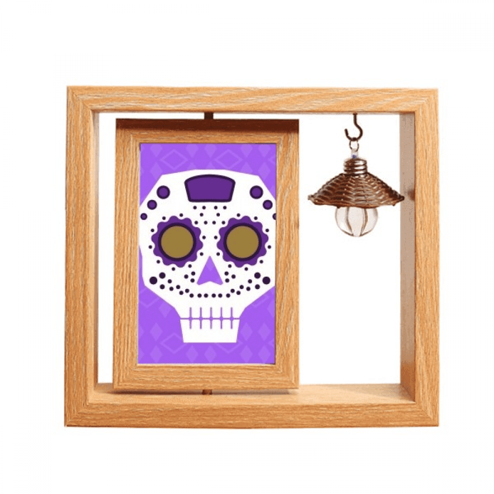 Flower-shaped Purple Eyes l Culture Illustration Wooden Rotating Picture Photo Frame 4x6