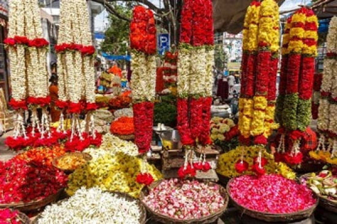 Flower shop southern India Canvas Art - Ali Kabas DanitaDelimont (34 x 23)