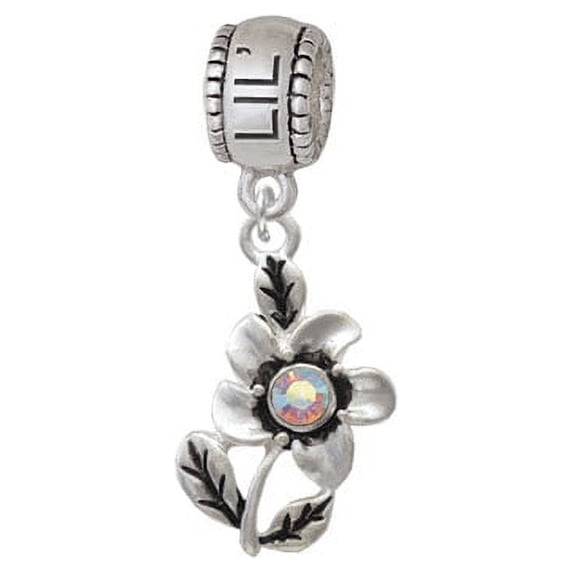 Flower with AB Crystal - Lil Sister Charm Bead
