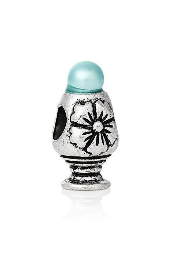 Flower with Skyblue Blue Acrylic Charm Bead