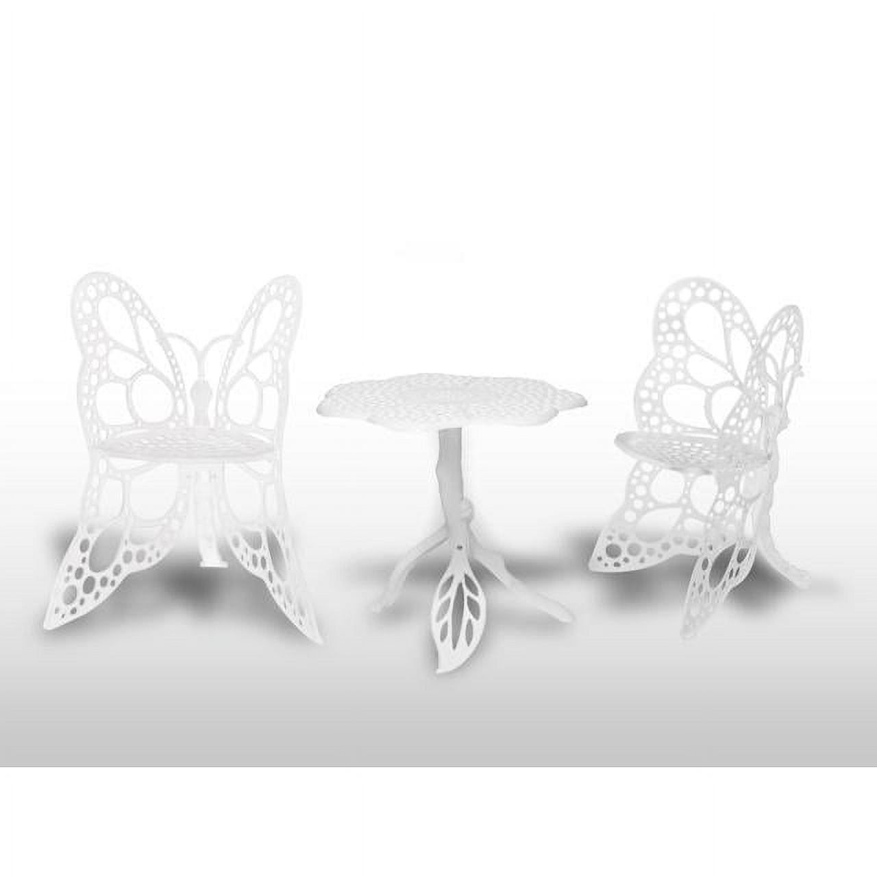 White Cast Aluminum Butterfly Outdoor Bistro Set