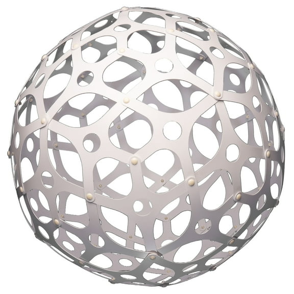 FlowerHouse: GlowTheory: 18" Solar - Peace White - Outdoor Hanging Light Dcor, Solar Powered, Pattern Shadow-Play Effects, Water-Weather Resistant