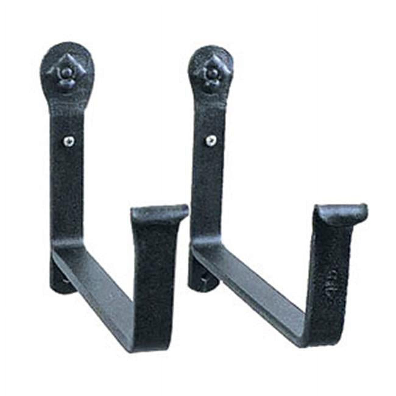 Black Wrought Iron 8-Inch Wall-Mount Flower Box Brackets