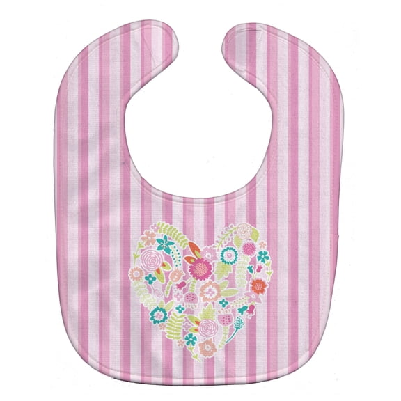 Flowered Heart Baby Bib