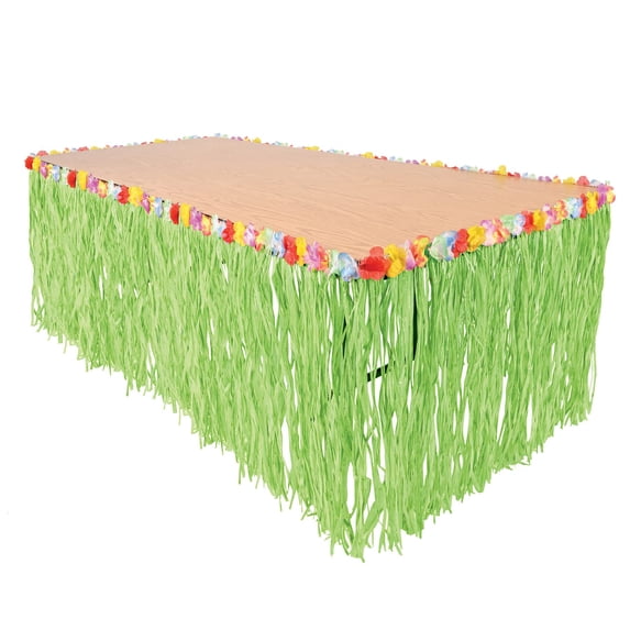 Flowered Raffia Table Skirt