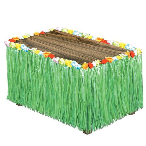 Flowered Raffia Table Skirt