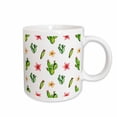 thumbnail image 1 of 3drose, Flowering Cactus and Floral Pattern, 15oz Mug, 1 of 6