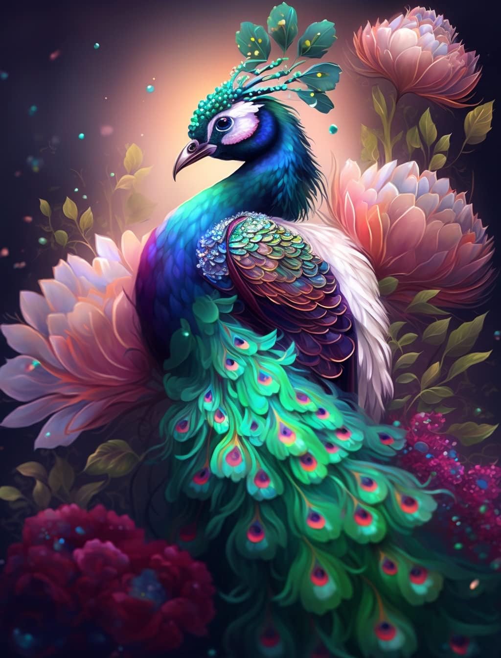 Flowering Dream Peacock Premium 500 Piece Jigsaw Puzzle for Adults