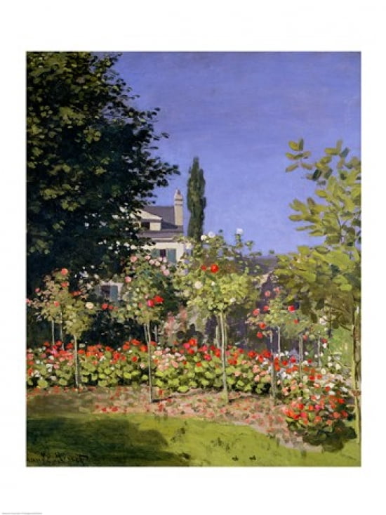 Flowering Garden at Sainte-Adresse c1866 Canvas Art - Claude Monet (18 x 24)