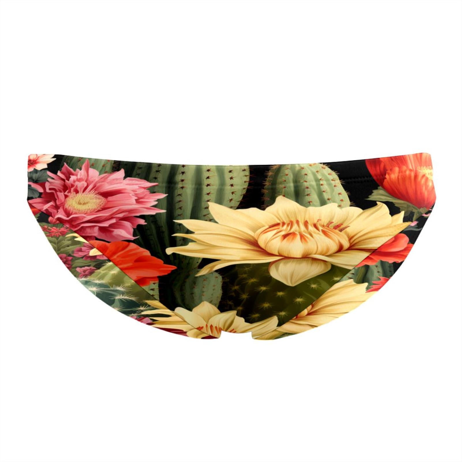 Flowering Green Cactus Men Swimsuit Briefs, Quick Dry Swimwear Bikini