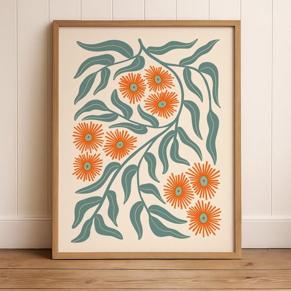 Flowering Gum Botanical Wall Art Print, Australian Native Decor