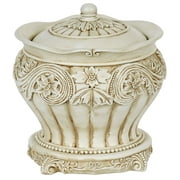 Flowering Medallion Covered Jar Antique Ivory Covered Jar