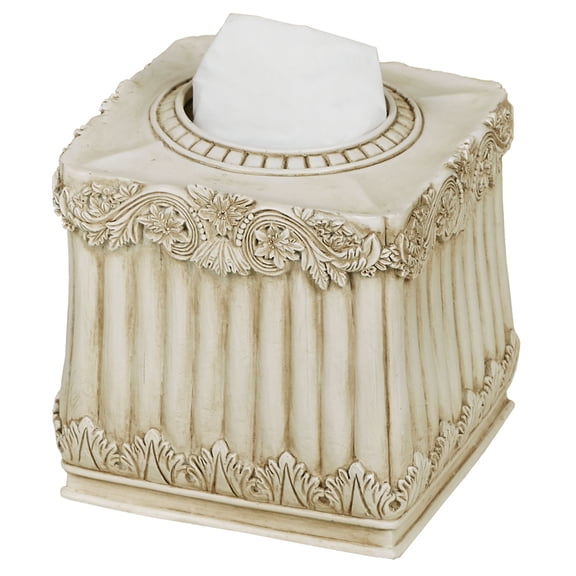 Flowering Medallion Tissue Cover Antique Ivory Tissue Cover