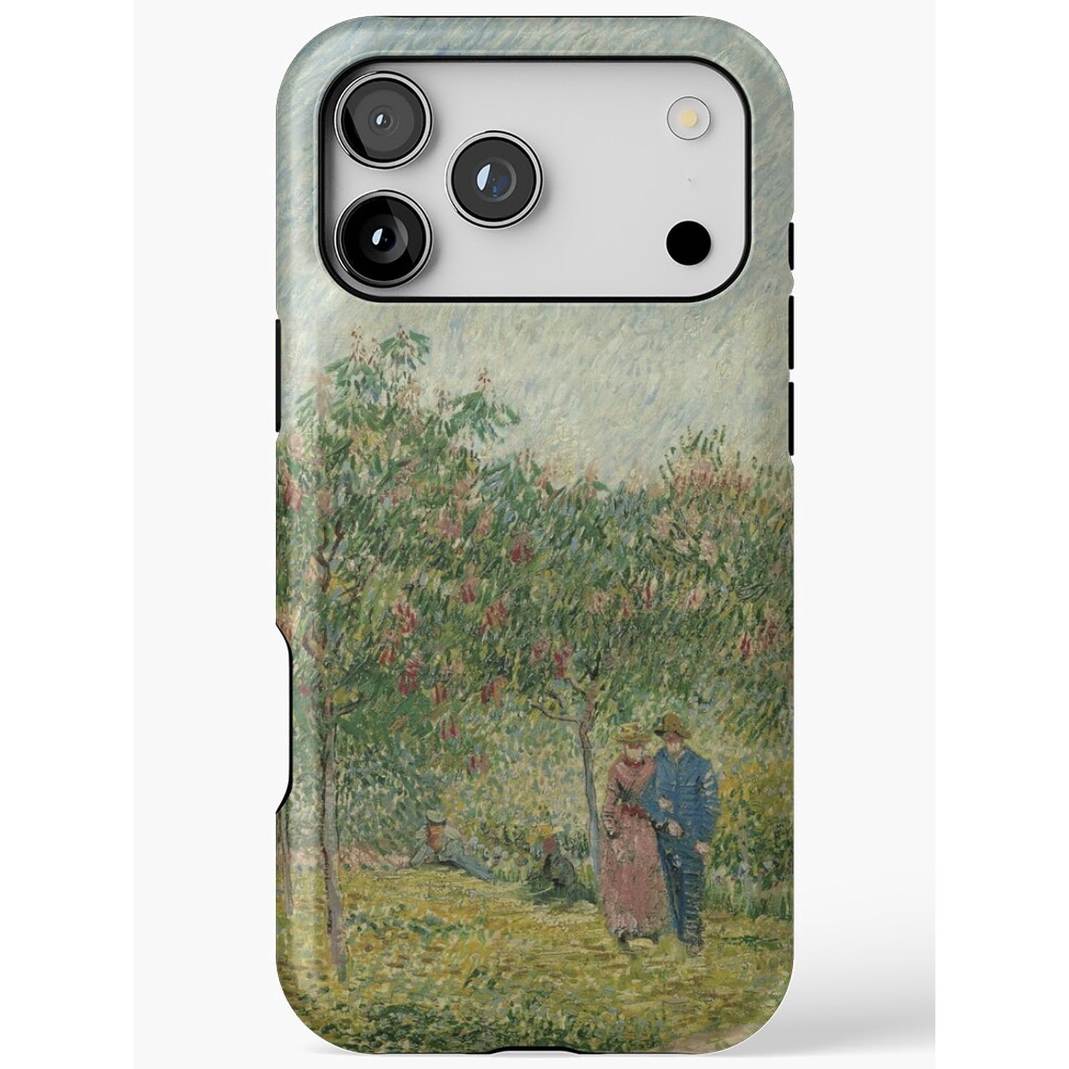 Flowering Orchard with Walking Couple Tough Phone Case for Apple iPhone ...