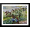 thumbnail image 1 of Flowering Plum Trees 36x28 Large Black Wood Framed Print Art by Camille Pissarro, 1 of 2