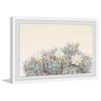 Flowering Succulent Framed Painting Art Print, 12.00" x 1.50"