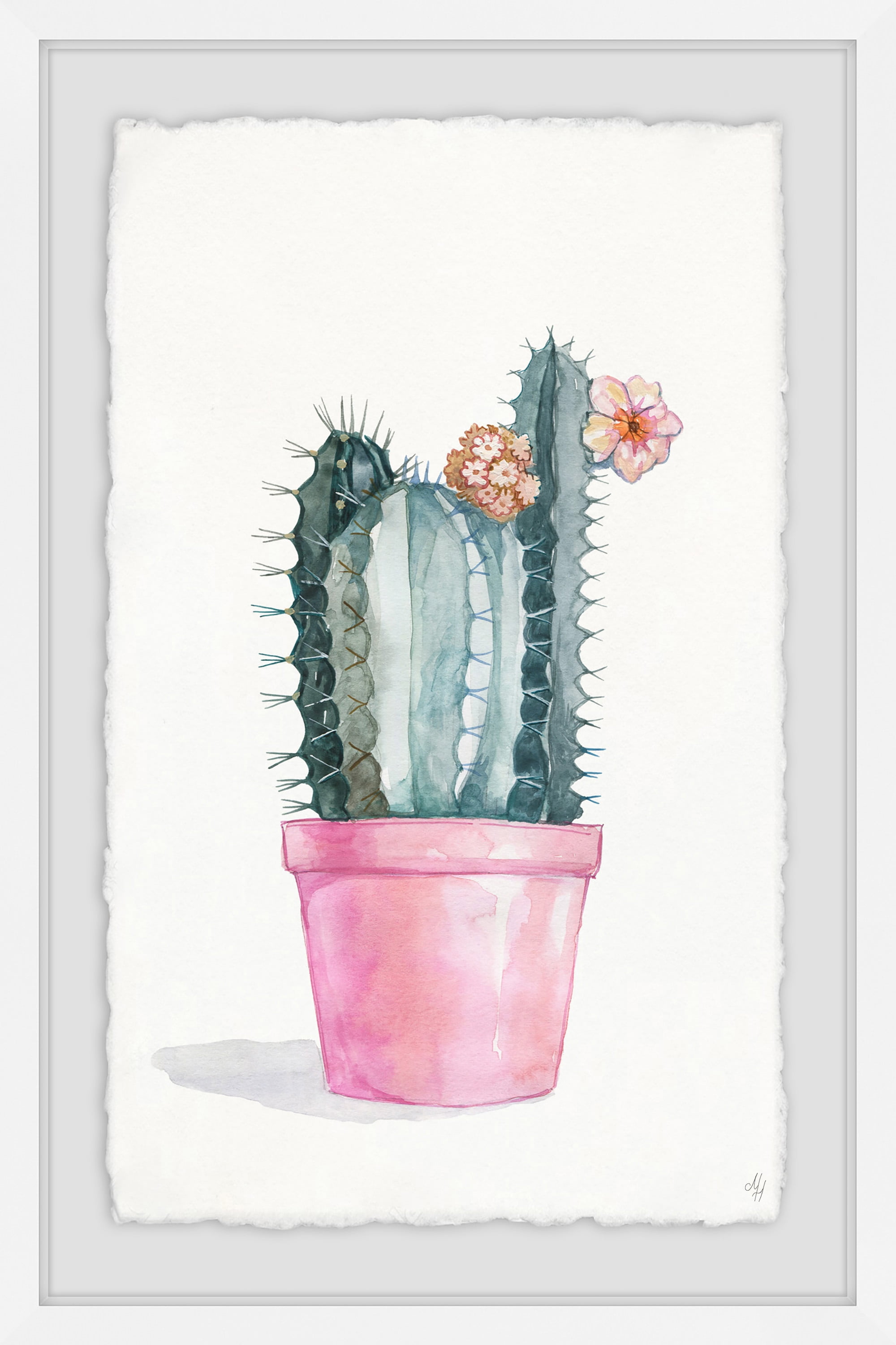 Flowering Succulent II Framed Painting Art Print
