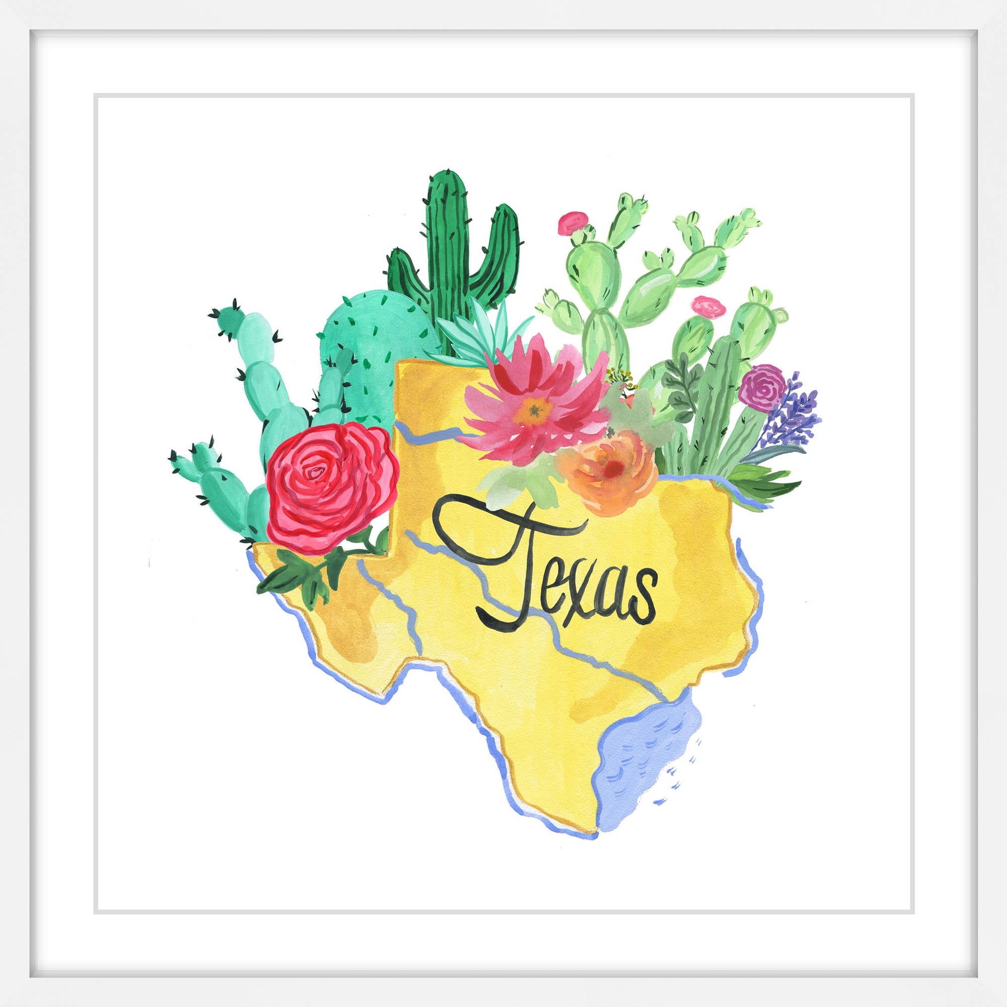 "Flowering Texas" Framed Painting Print