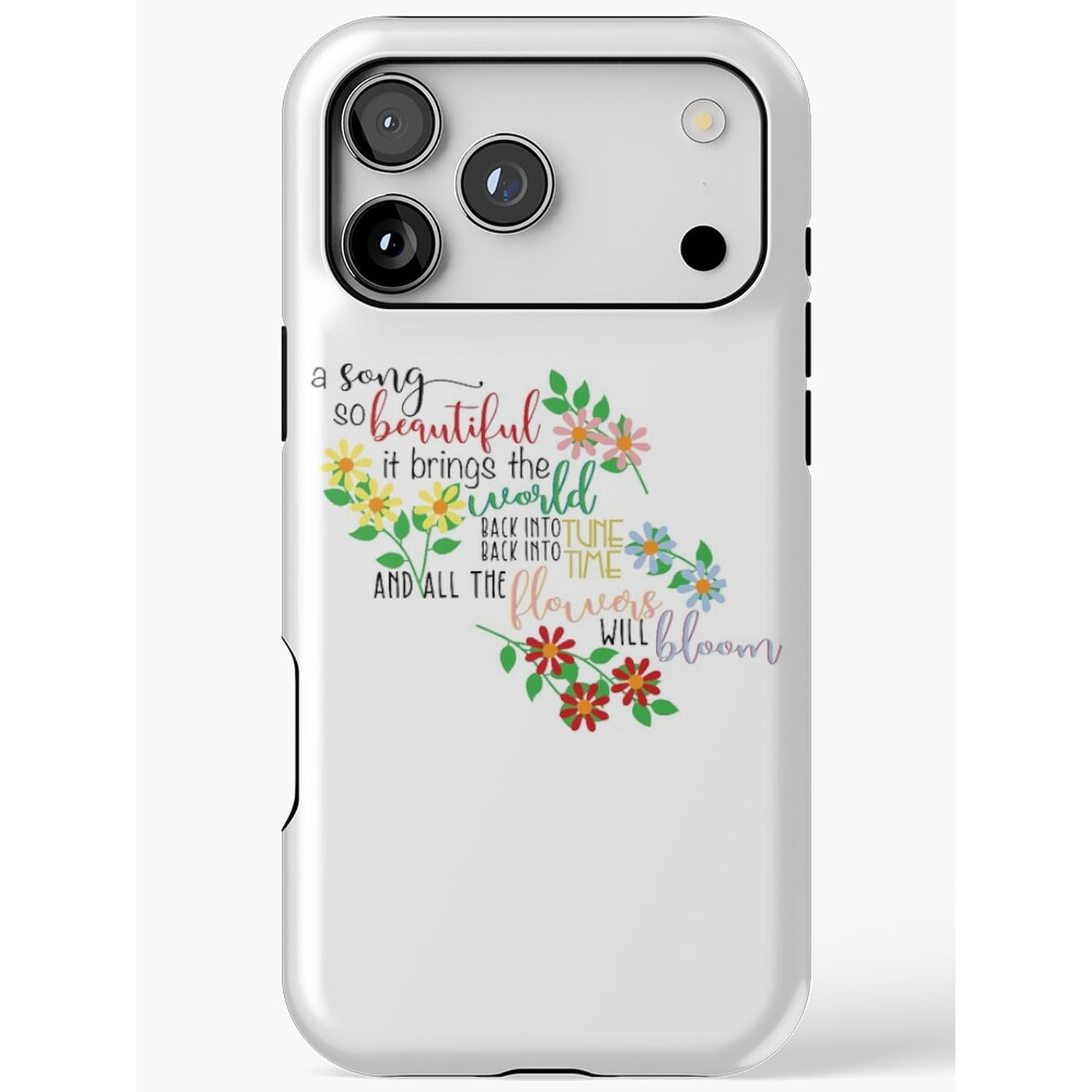 Flowering Vine Quote Tough Phone Case for Apple iPhone, Green, Pink ...