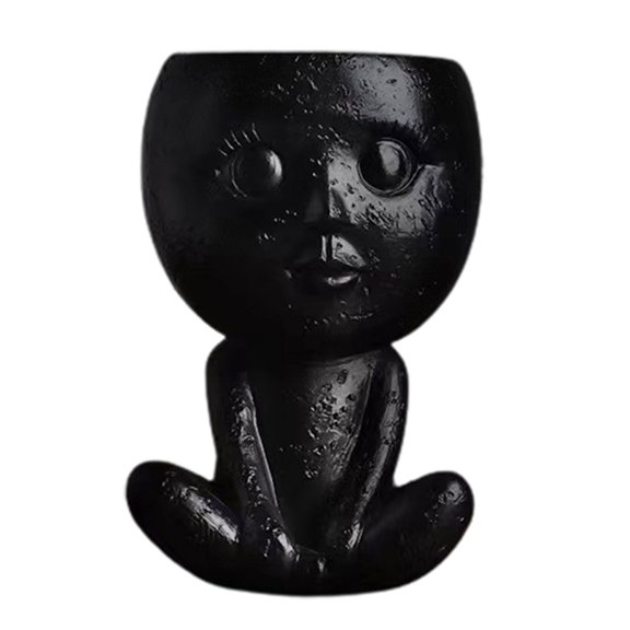 Flowerpot Decoration Beautiful Art Design Fine Workmanship Hold Cheeks Holding Knees Decorative Resin Indoor Outdoor Plant Face Planter Household Supplies
