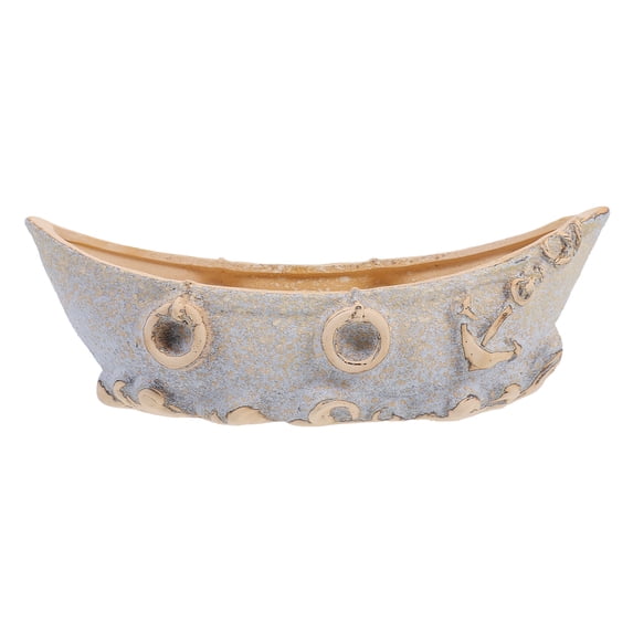 1Pc Vintage Ceramic Boat Shaped Planter Random Color Flower Pot for Home Decor