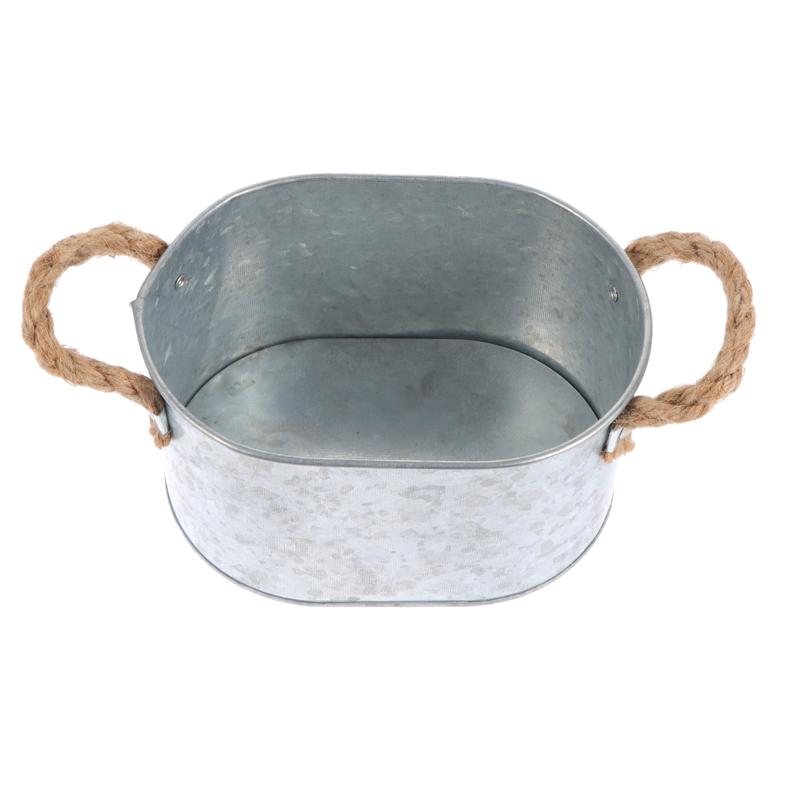 Flowerpot Portable Bathtub Planter Bucket Galvanised Tin Iron Baby