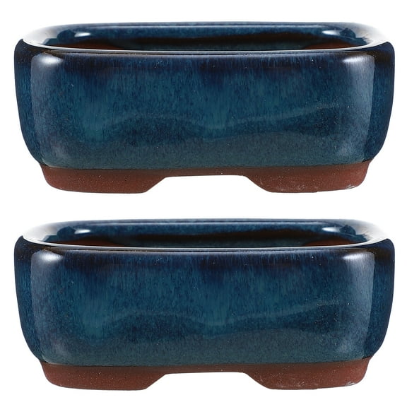 Flowerpot Rectangular Planter Gardening Succulent Planters Ceramic Pots Mini Plants Orchid Planting 2 Pcs