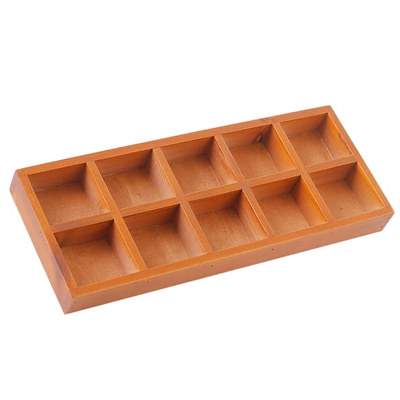 Wooden Flowerpot Square Lattice Chassis 12-Grid Multifunctional Desktop Storage Box and Serving Tray for Home Organization