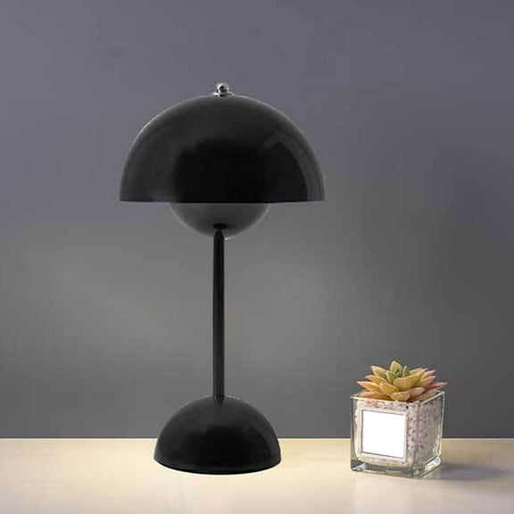 Flowerpot Table Lamp with USB Charging Cable, 3 Colors Stepless Dimmable Touch Desk Lamp, Cute Dome Shade Mushroom Bedside Reflecting Light for Nightstand Bedroom, Restaurant