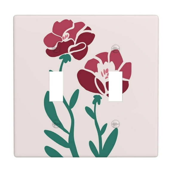 Flowers-1 Light Switch Cover Plates Single Toggle Wall Plate, Decorative 2-Gang Christmas Decor Lightswitch Cover