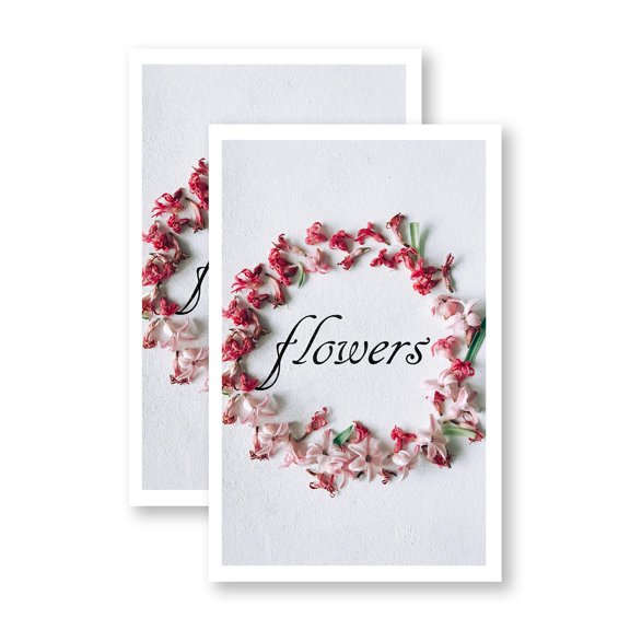 Flowers (2-Pack) 24 Inch x 36 Inch Vinyl Decals | Sign Insert Peel & Stick Decals Stickers Window Signs | Fresh Bouquets, Home Decor, Seasonal Arrangements | Made in USA