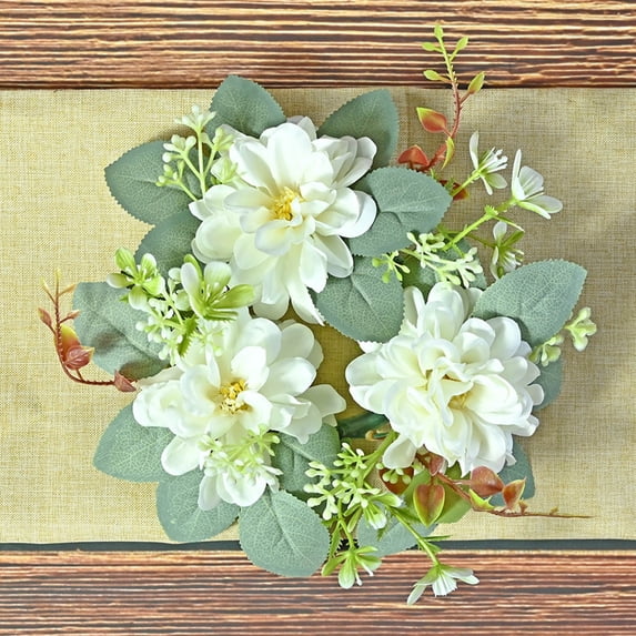 Flowers 2 Small Candle Ring Wreaths for Tables and Events Realistic Rose Floral Garland for Wedding Centerpieces Home and Floral Arrangements