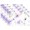 thumbnail image 1 of Flowers 4 PCs Placemats Set Linen Non-Slip Table Mat Rectangular Washable for Dining Kitchen Party 12"x18", 1 of 8