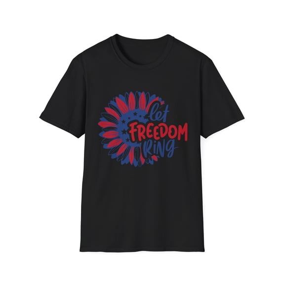 Flowers 4th of July Celebration Graphic Novelty Tees T-shirt