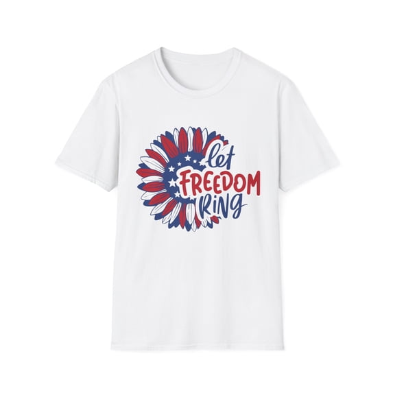 Flowers 4th of July Celebration Graphic Novelty Tees T-shirt