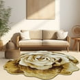 thumbnail image 1 of Flowers 5 Ft Round Throw Accent Area Rugs Floral Rose Flower Shaped Rug Modern for Girls Bedroom Floor Living Room Carpet 304 Beige, 1 of 10