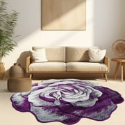 Planet Rugs 5 ft Round Floral Rose Accent Rug for Girls Bedroom & Living Room