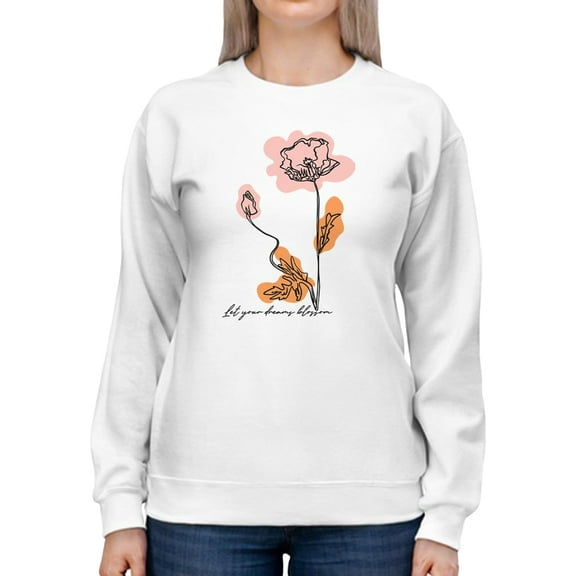 Flowers Abstract Colorful Sweatshirt Women -Image by Shutterstock, Female XX-Large