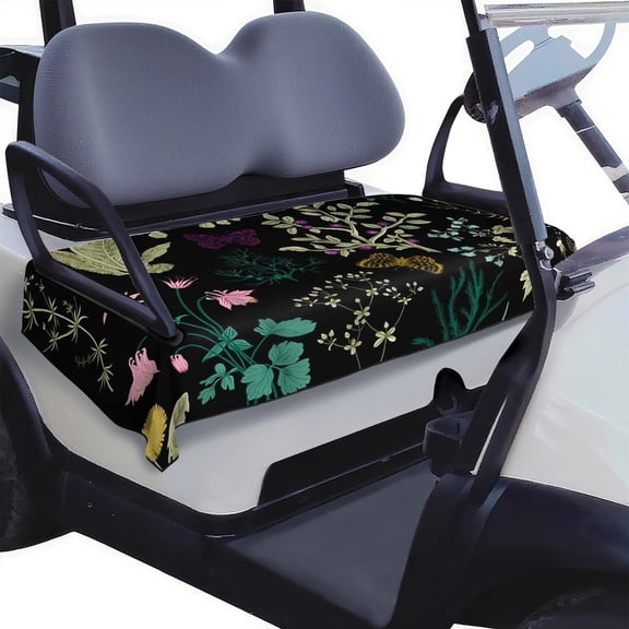 Flowers Accent 51 Inches by 31 Inches Golf Cart Seat Cover, Front Bench Towel for Club Car Tempo, Icon i40 & Similar