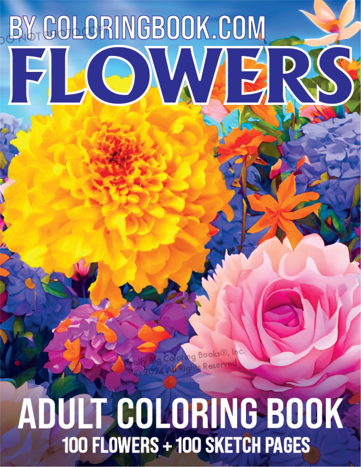 Flowers Adult Coloring Book - Walmart.com