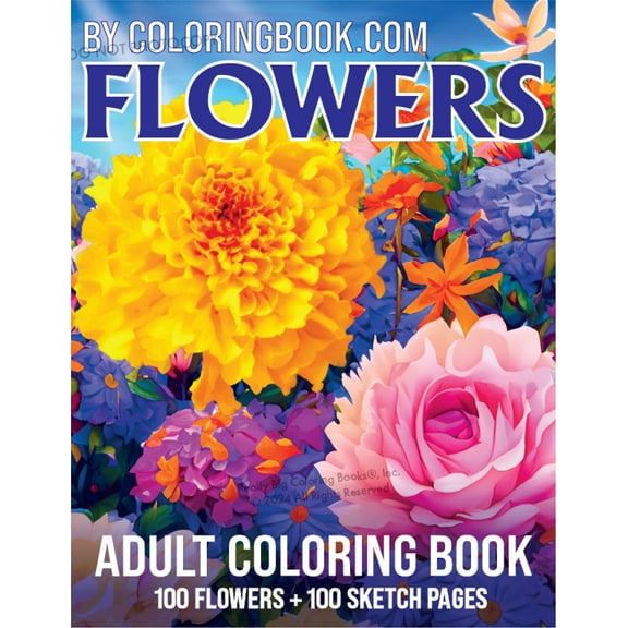 Flowers Adult Coloring Book