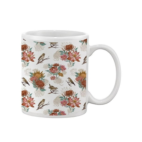 Flowers And Birds Mug - Smartprints Designs,