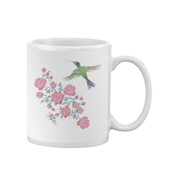 Flowers And Hummingbird Mug - SPIdeals Designs,