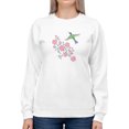 thumbnail image 1 of Flowers And Hummingbird Sweatshirt Women -SPIdeals Designs, Female Large, 1 of 4