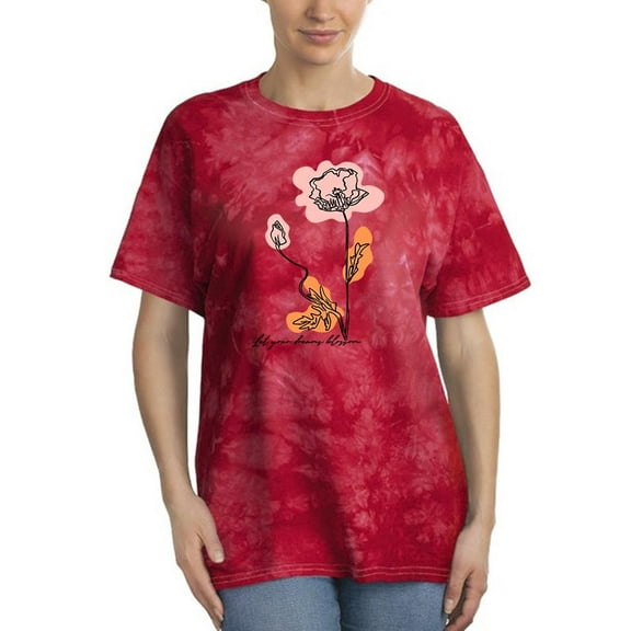 Flowers And Leaves Lineart Tie Dye Crystal Women -Image by Shutterstock, Female XX-Large