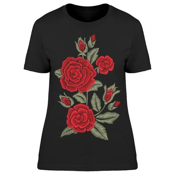 Flowers And Leaves T-Shirt Women -Image by Shutterstock, Female 3X-Large